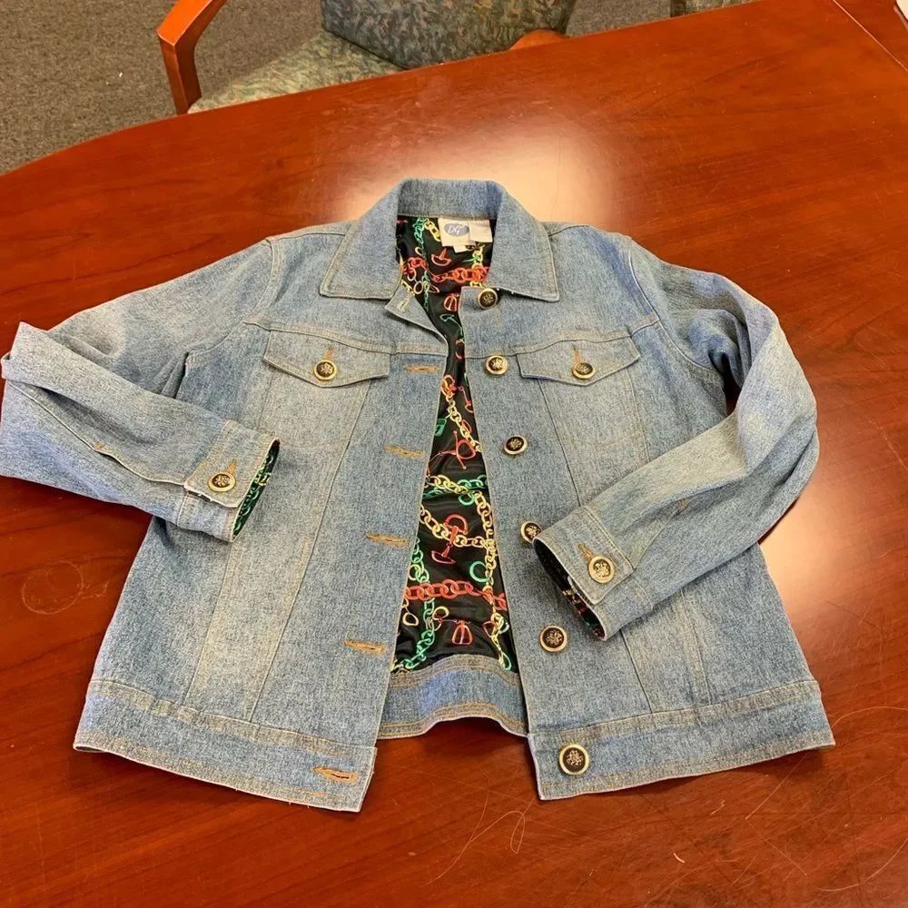 Vintage DG2 Diane Gilman Denim Jacket sz S EUC
